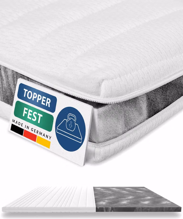 AM Qualitätsmatratzen | Basic Topper | 180x220 cm | fermo | alto 6 cm | topper per materasso | 180/220 | comfort foam topper