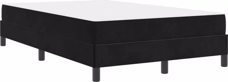 Letto a molle con materasso Nero 120 x 190 cm Tessuto