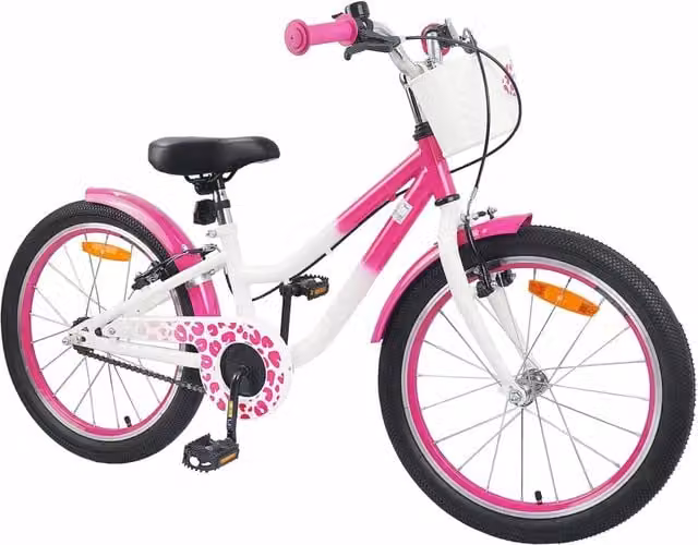 Bicicletta per bambini da 18 pollici rosa per età dai 5 ai 7 anni