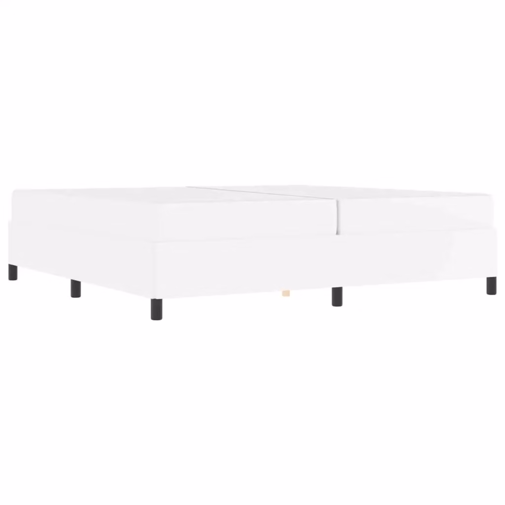 Letto matrimoniale moderno vidaXL con materasso a molle in tessuto bianco L: 200 cm, P: 200 cm, H: 203 cm – 2