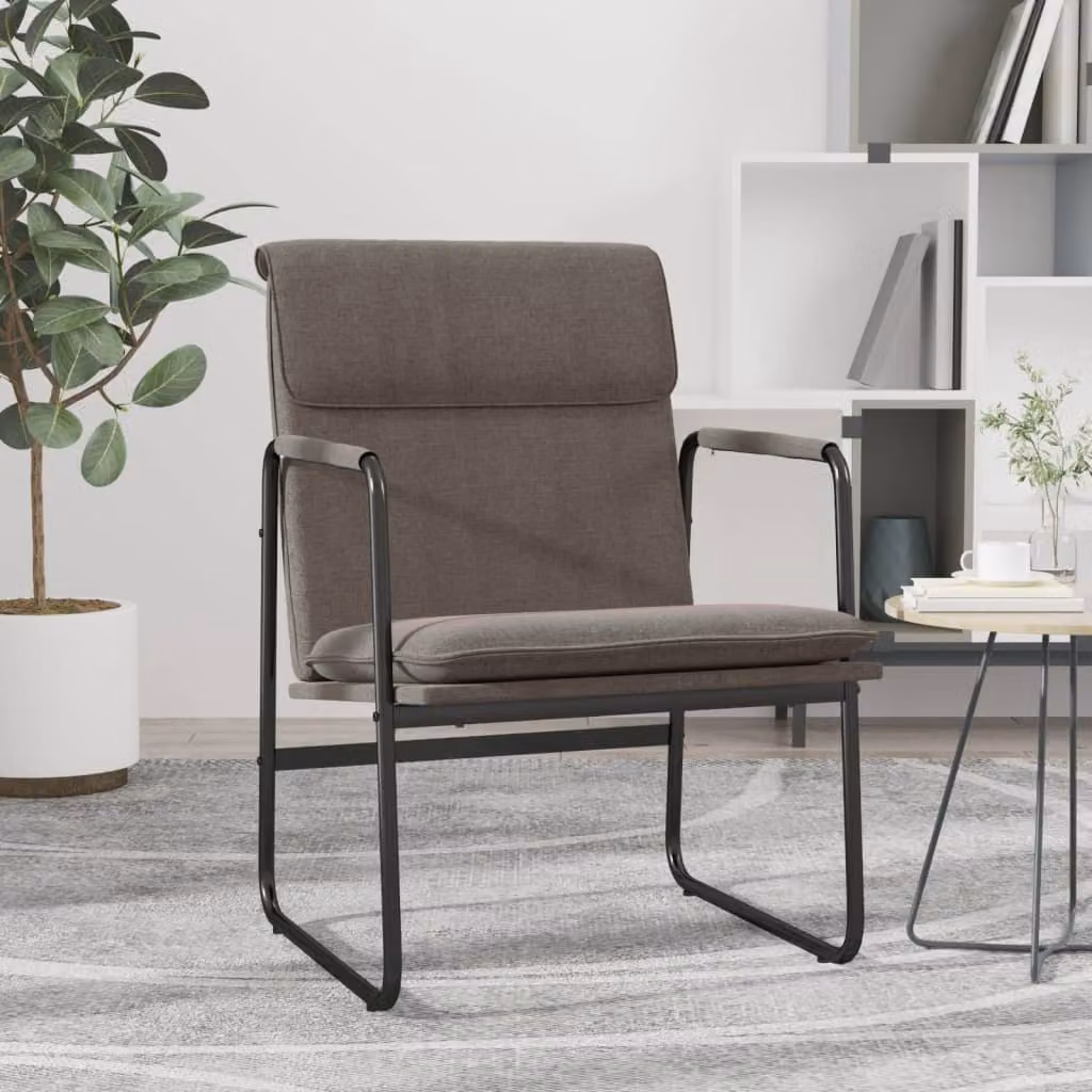 The Living Store Sedia lounge Taupe 55x64x80 cm tessuto