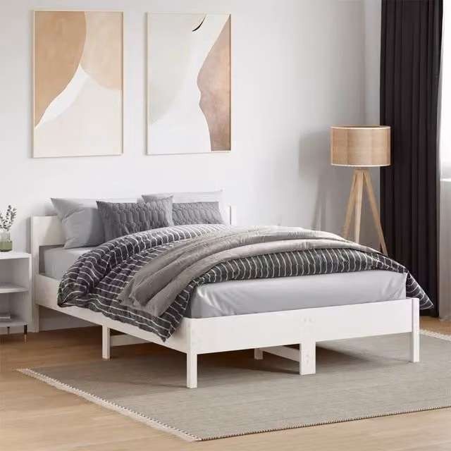 Struttura Letto Design Mania in Legno Massello di Pino Bianco con Doghe Composite L/P/H: 120 x 200 x 71.5 cm
