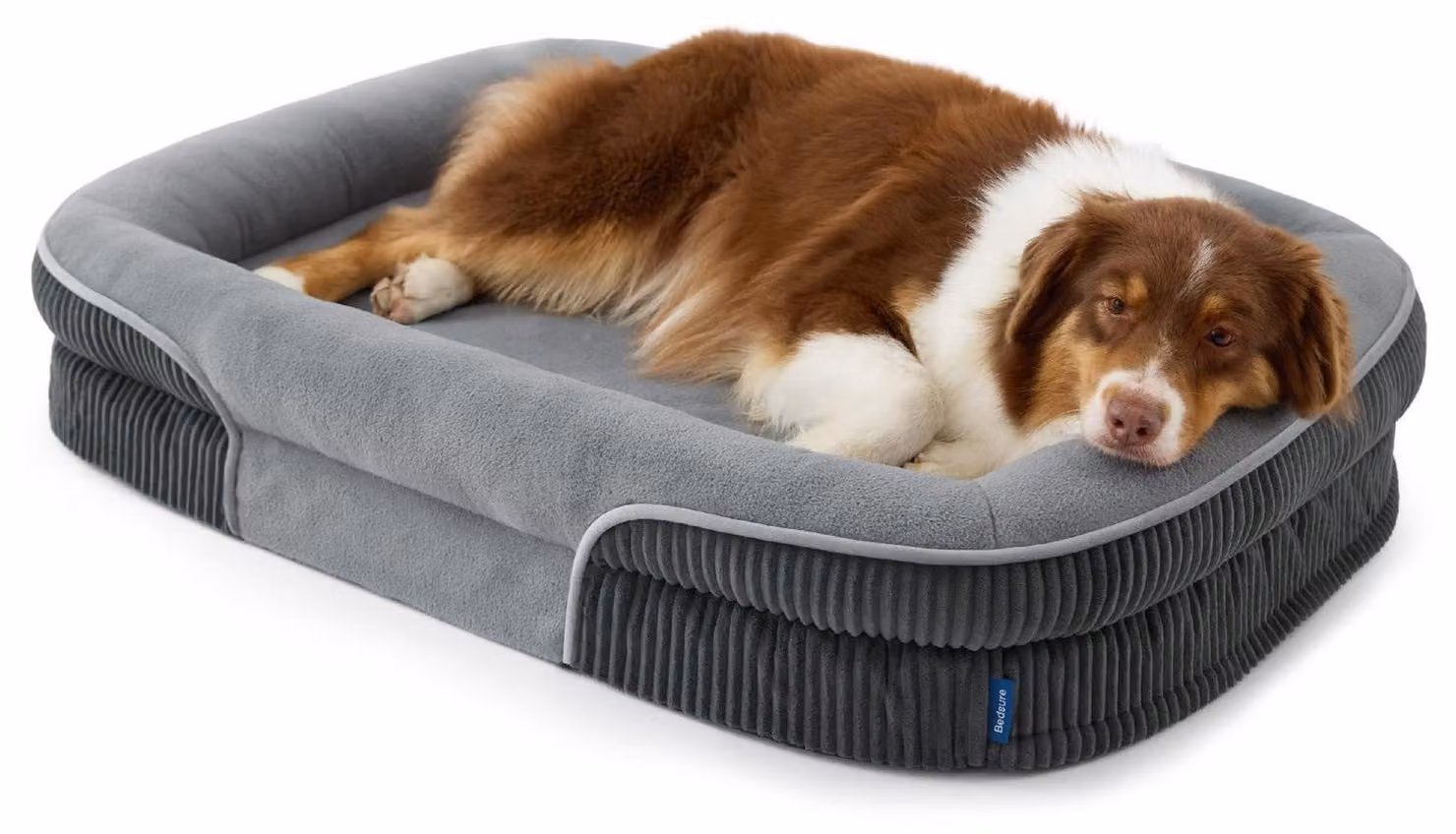 Cuccia ortopedica per cani, colore grigio, dimensioni 97x71x18 cm