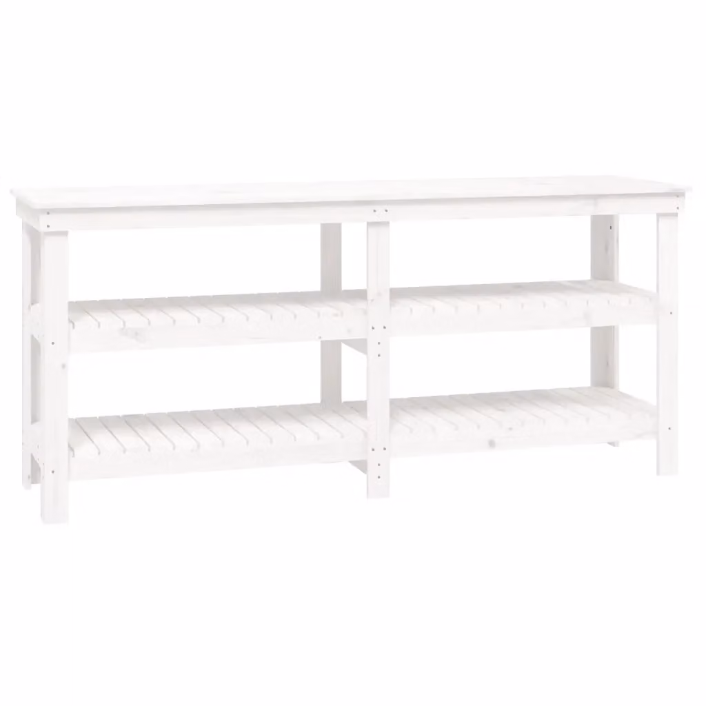Banco da lavoro vidaXL in legno di pino bianco L/P/H: 180,8 x 50 x 80 cm – 2