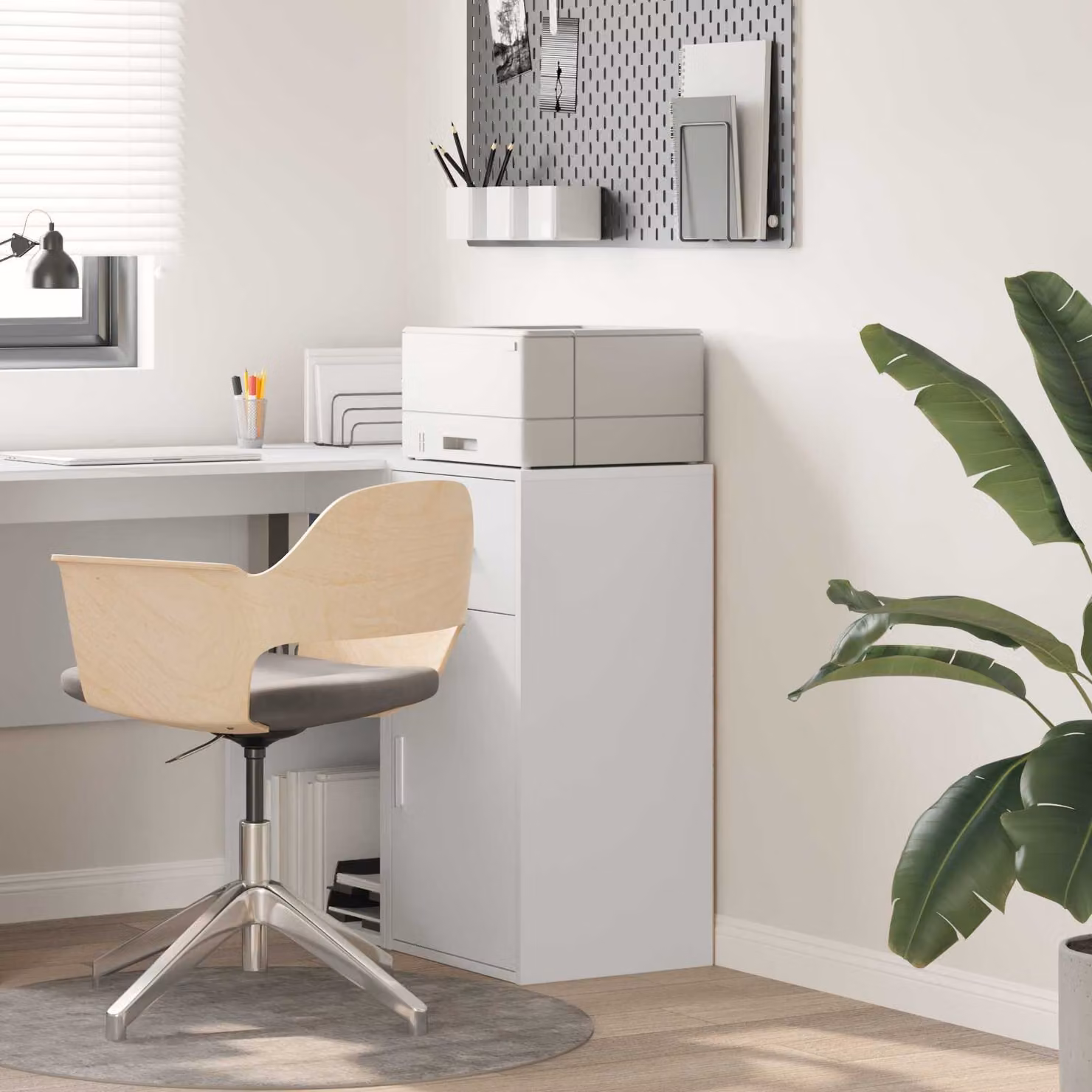 Credenza moderna con cassetto vidaXL in bianco, L: 38 cm, P: 34 cm, H: 75 cm