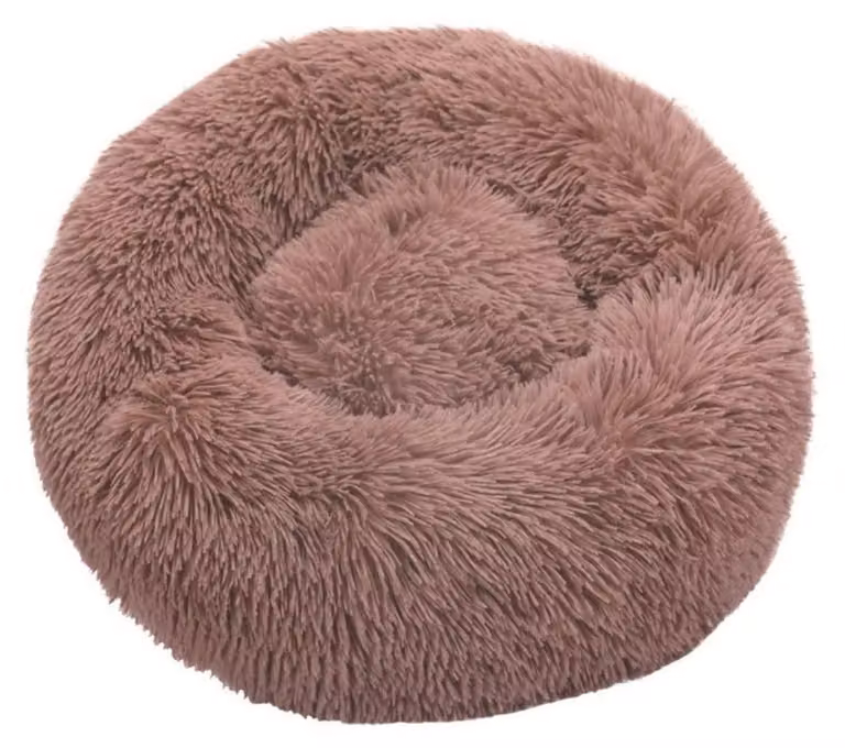 Cuccia per cani, cuccia per gatti, morbida, rotonda, in peluche, 100 cm, color kaki