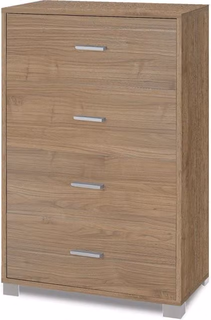 Cassettiera 4 Cassetti 70x112x41 cm Noce Stelvio