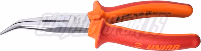 Unior 512/1VDEBI Pinza a becchi tondi con tagliente, piegata a 45°, 77 mm, rosso