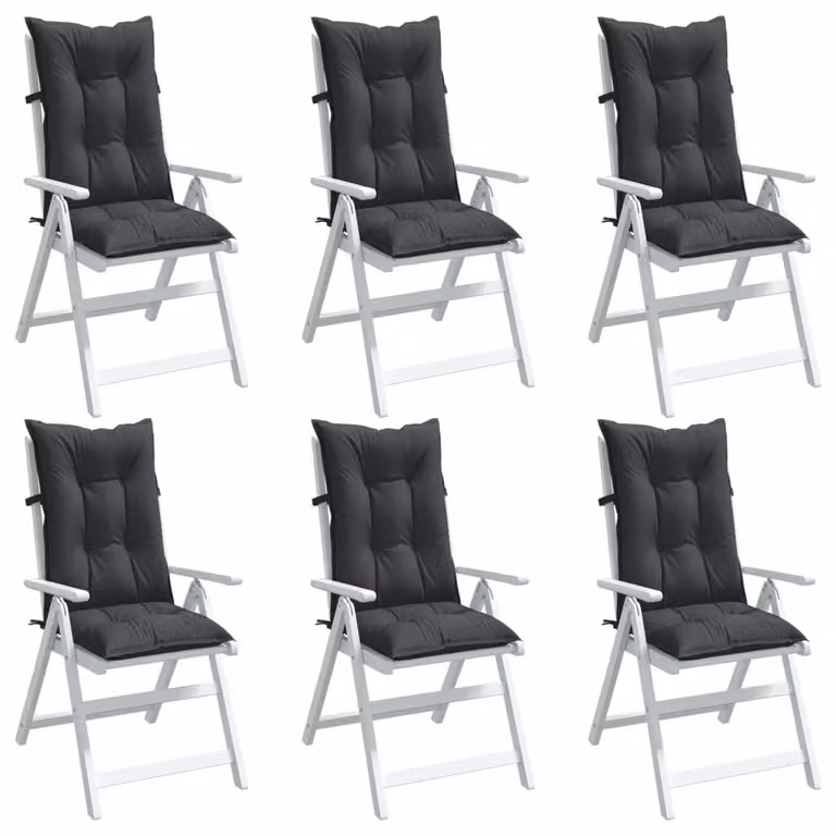 Set di 6 cuscini per schienale alto vidaXL in tessuto antracite mélange, L 120 x P 50 x H 7 cm