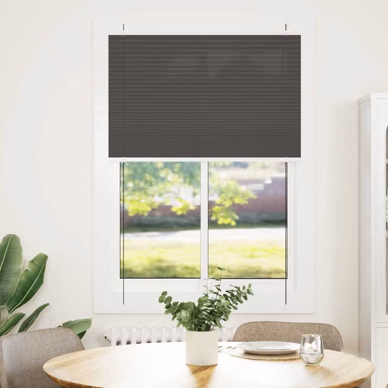 vidaXL Tenda Plissettata Nera 100x100 cm Larghezza Tessuto 99,4 cm