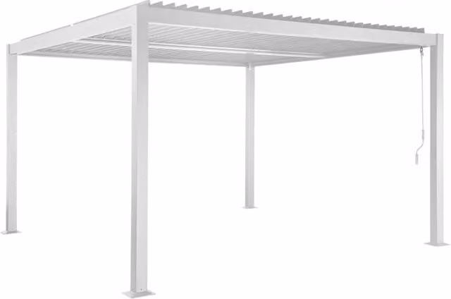 Pergola bioclimatica 3.6x3.6m in alluminio e acciaio con lamelle