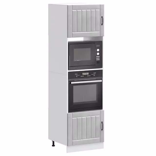 Armadi Forno 2 pz Lucca Grigio Cemento in Legno Multistrato 3315045