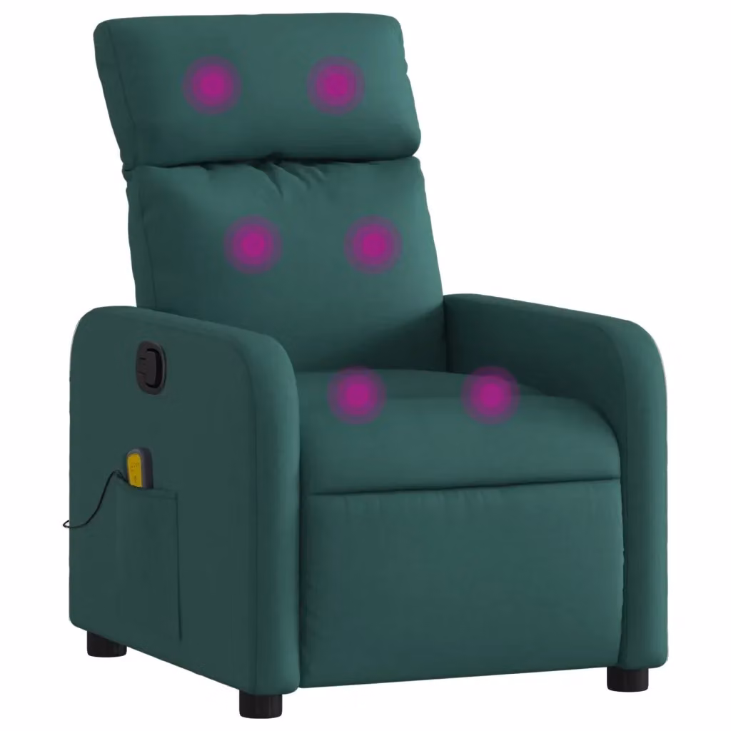 Poltrona Relax Reclinabile vidaXL in Tessuto Verde con Braccioli e Regolazione Manuale – 2