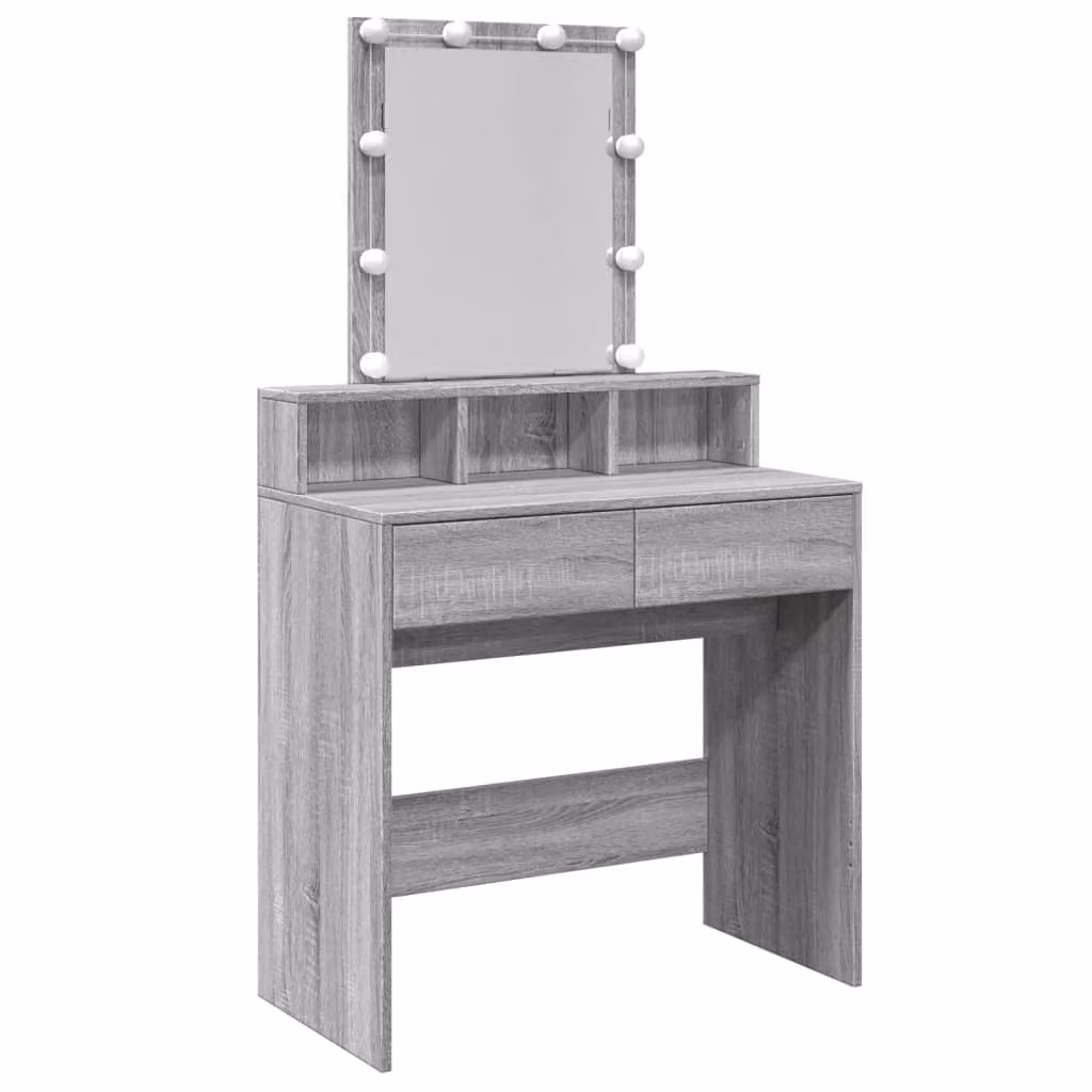 Toeletta con LED Grigio Sonoma 80x41x144,5 cm