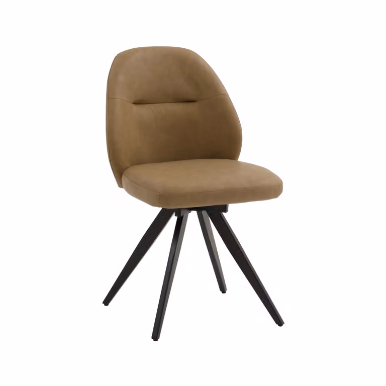 Set di sedie girevoli ZENNENDAL in similpelle marrone e gambe in metallo nero