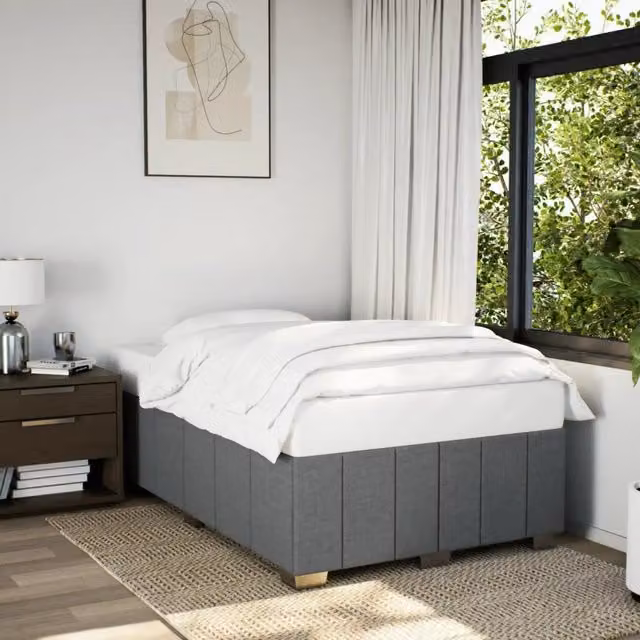 Giroletto senza Materasso-Struttura Letto Grigio Scuro 120x190 cm in Tessuto 866419