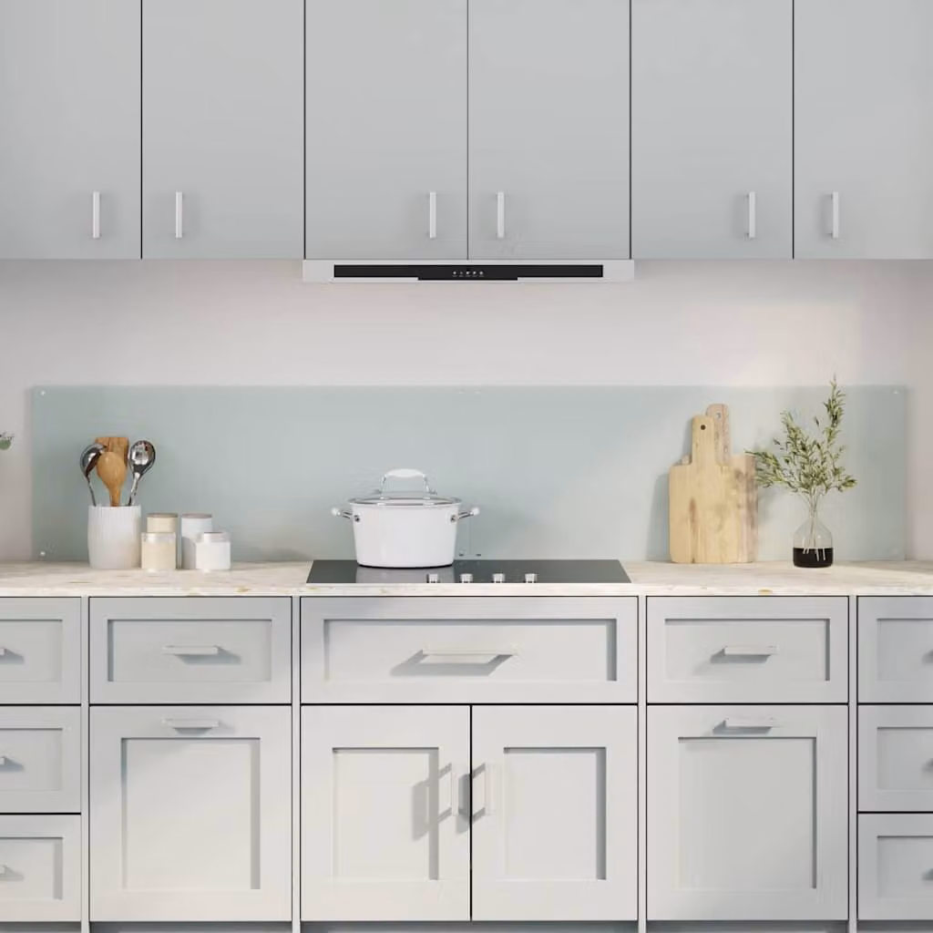 Set di 2 schienali da cucina vidaXL in vetro temperato bianco, dimensioni 100 x 40 cm