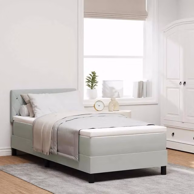 Letto a Sorgente LED Grigio chiaro 90 x 190 cm Velluto 3342554