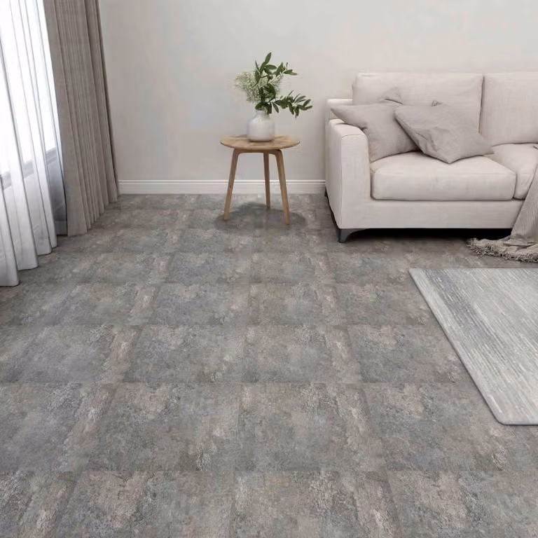 Rivestimento per pareti e pavimenti vidaXL in PVC effetto pietra grigio, 5,11 m² (55 pezzi)