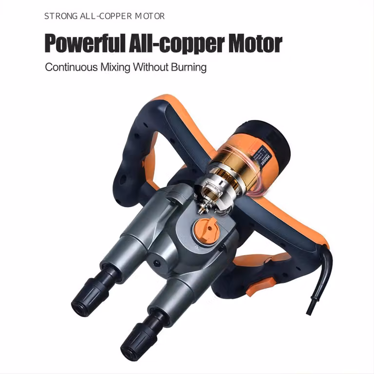 Miscelatore elettrico per vernici e malte - R6203C - 1800W, 220V, qualità industriale - 2 velocità, 180-750 giri/min - Albero da 60 cm - Pale da 12 cm - Spina europea