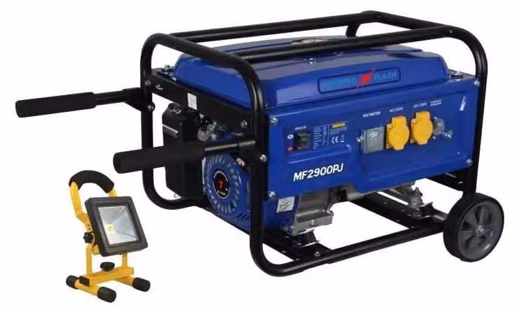 Generatore a benzina da 2800 W - Serbatoio da 15 litri - 230 V - Blu - Generatore di corrente per cantieri
