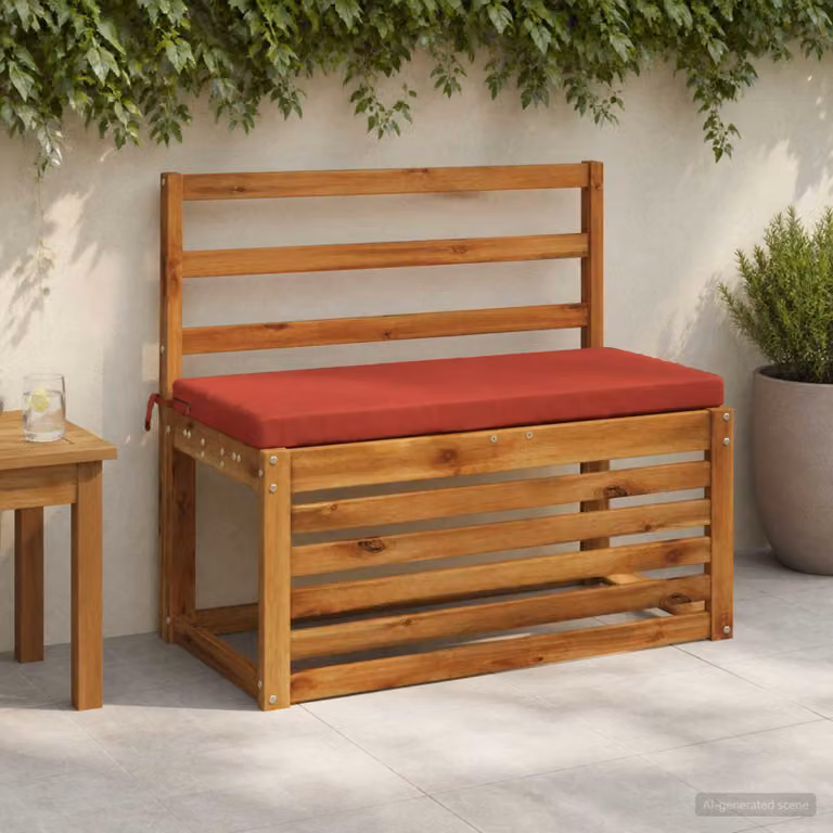 vidaXL Cuscino per panchina SOEST in poliestere rosso con fodera rimovibile e resistenza ai raggi UV L 60 cm x P 40 cm x H 5 cm