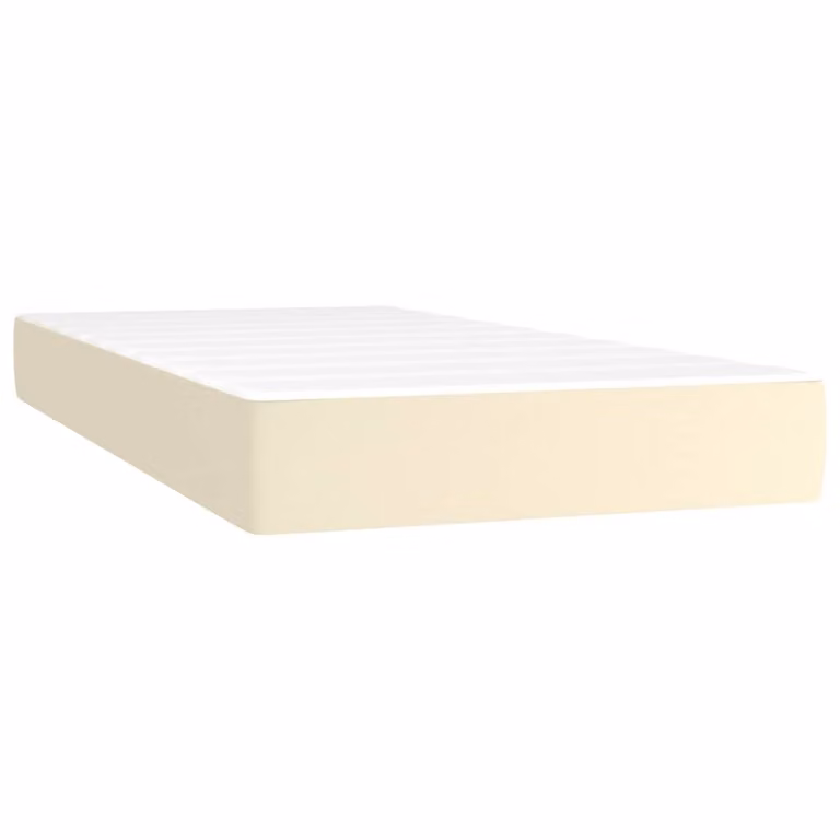 Materasso a Molle Insacchettate Rigidità Media Crema 90x200x20cm in Pelle finta