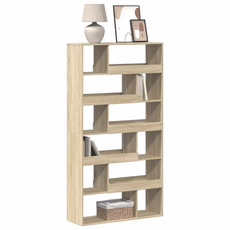 Libreria vidaXL in MDF Rovere Sonoma, Colore Marrone e Beige, L 100 cm x P 33 cm x H 187,5 cm