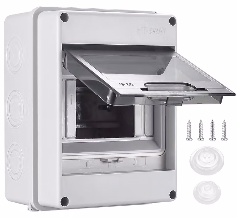 Quadro elettrico a parete, grado di protezione IP65, piccolo quadro di distribuzione, da parete, per 5 moduli, con una fila