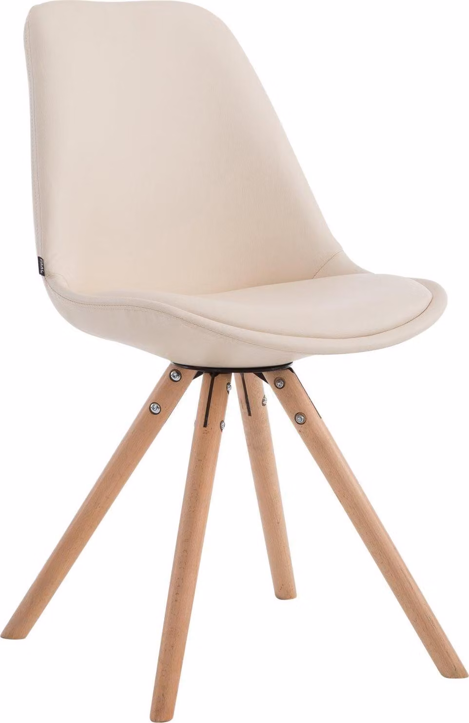 Sedia da pranzo in Pelle finta - Sedia da cucina - Design confortevole e moderno | Colore abbigliamento: Naturale Colore: Crema