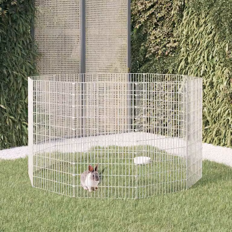 Recinto per Animali Ruspante vidaXL in Ferro Zincato con 10 Pannelli, L: 54 cm, H: 100 cm