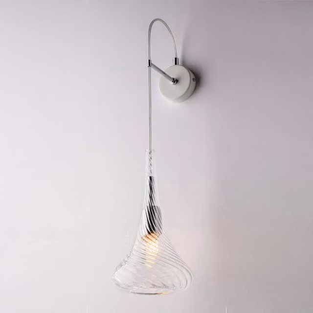 Applique Contemporanea Nemesi Bonetti Illumina in Metallo e Vetro Trasparente con 1 Luce E14