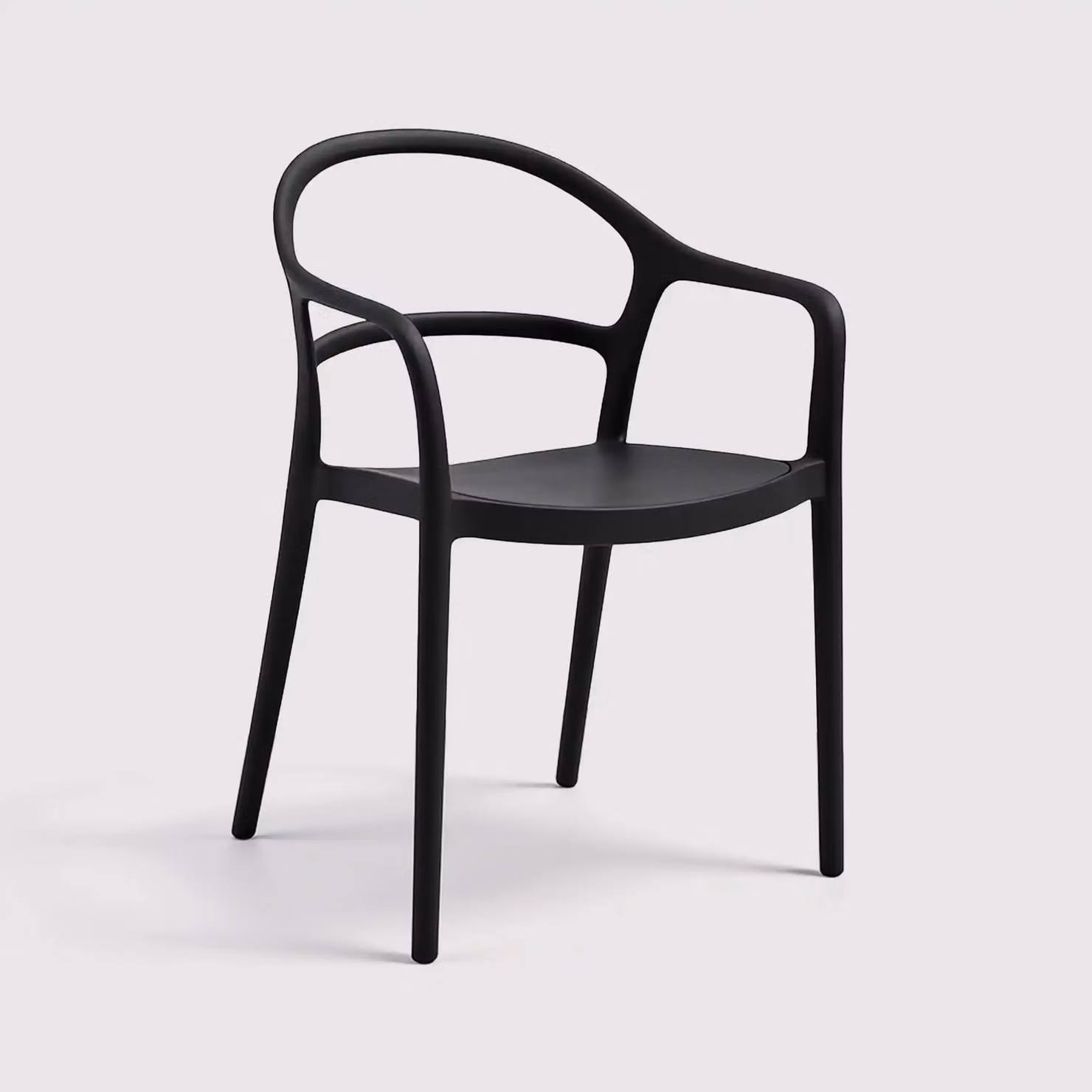 Baloot - Sedia impilabile nera per casa moderna o giardino