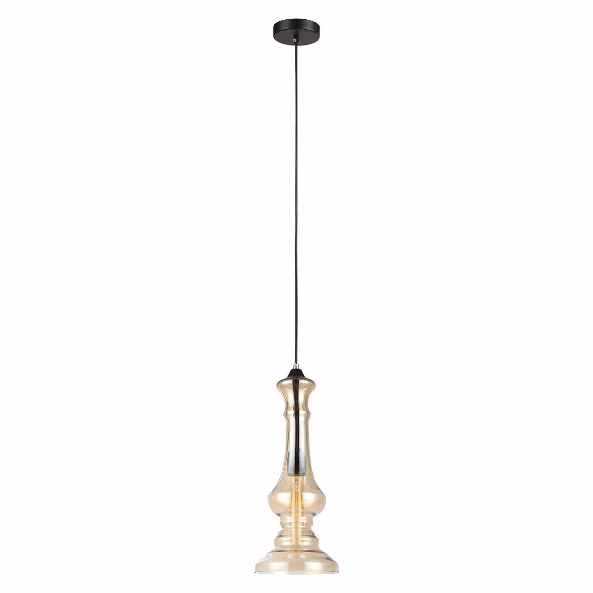 Lampada a sospensione Flavie cromata color tè, 1xE27x40W, vetro, dimensioni: 100x18x18 cm, IP20, Italux