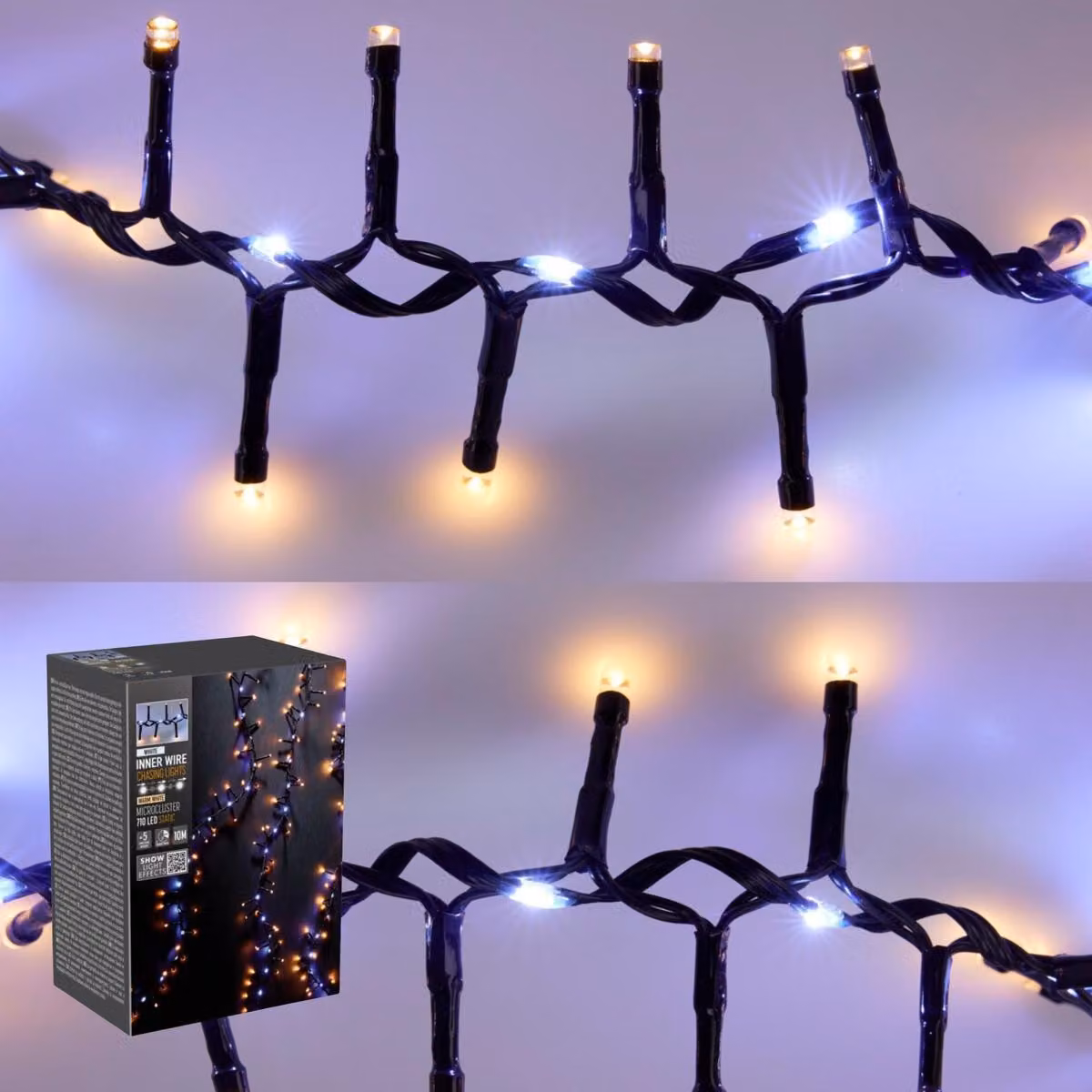 Catena luminosa 710 LED – Bianco / Bianco caldo