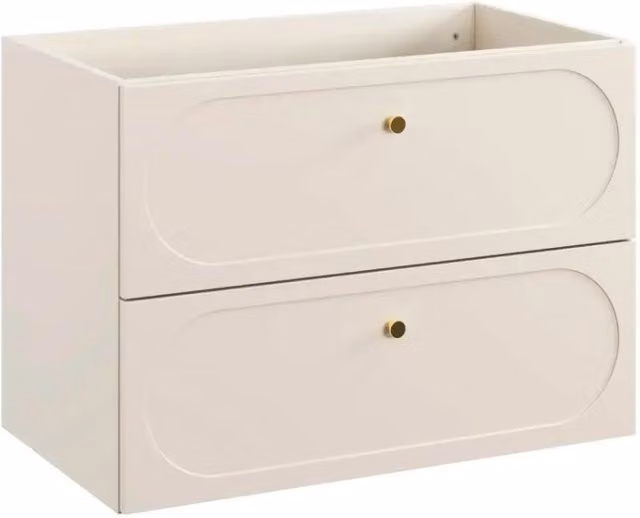Mobile sottolavabo TORNADO 80 cm – 2 cassetti – Finitura sabbia – Stile contemporaneo