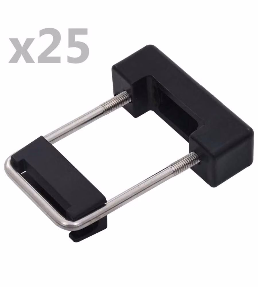 Connettori a U in Plastica per Pali Recinzione 60x40mm 25 Set