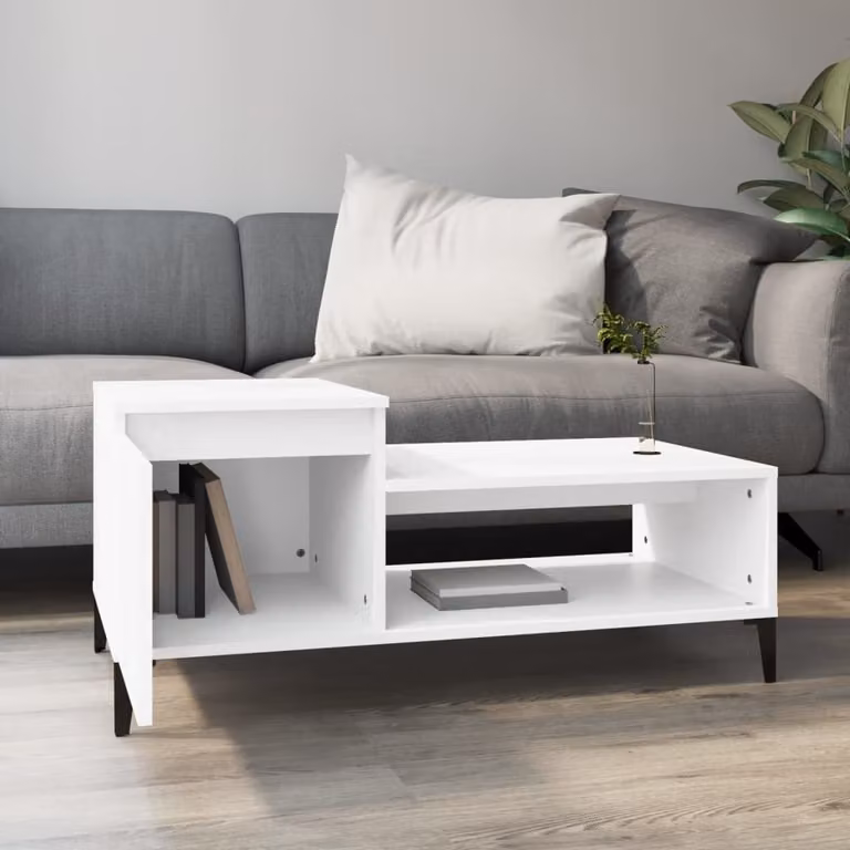 Maison Exclusive - Tavolino bianco 100x50x45 cm Materiale ligneo