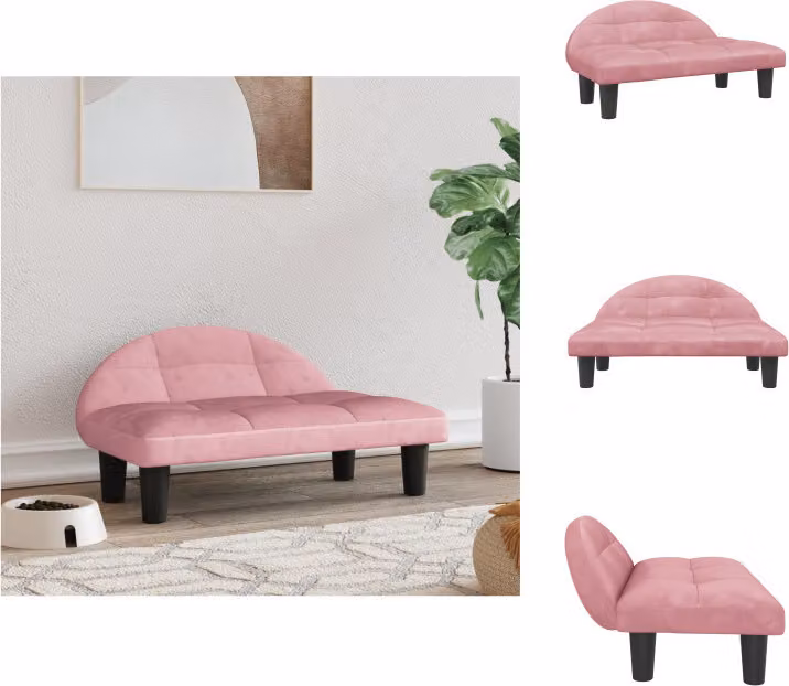 vidaXL Letto per cani rosa 70x52x30 cm in velluto - Letti per cani