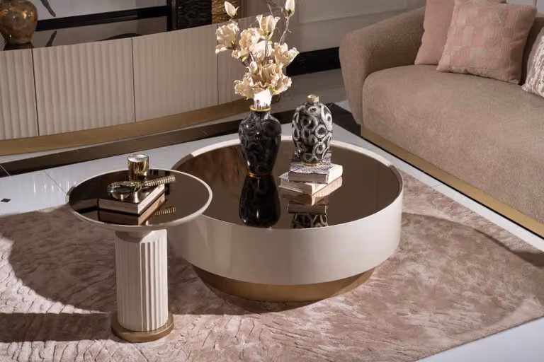 Komplette Couchtisch Beistelltisch Sofatisch Kaffeetisch Beige Luxus