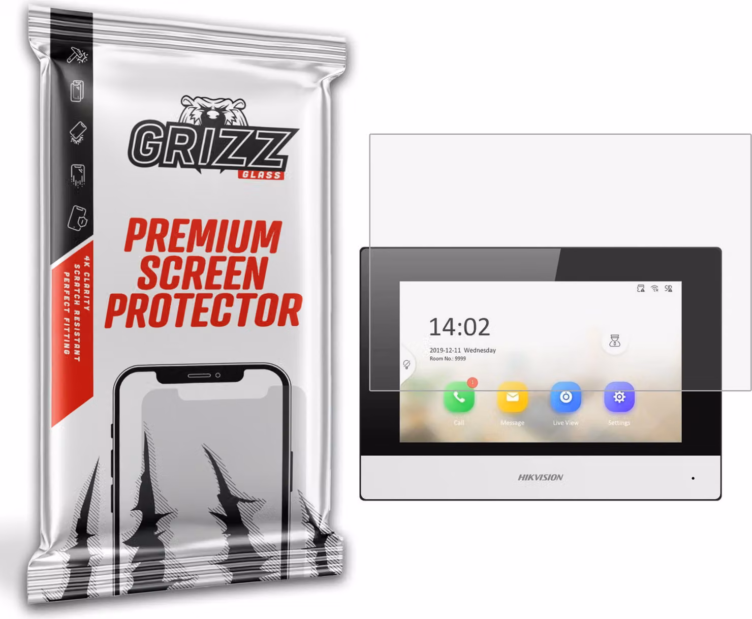 Pellicola opaca GrizzGlass PaperScreen per videocitofono IP HIKVISION DS-KH8350-WTE1/EU da 7"
