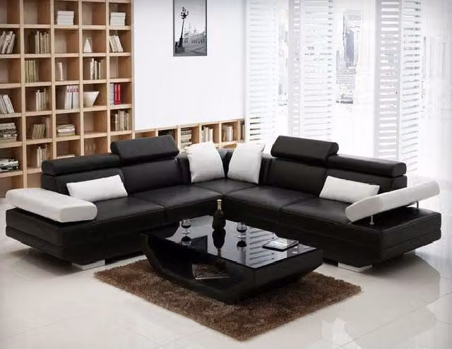 Wohnlandschaft Polster Ecke Eck Sofa mit USB Garnitur Landschaft Leder AlfredB