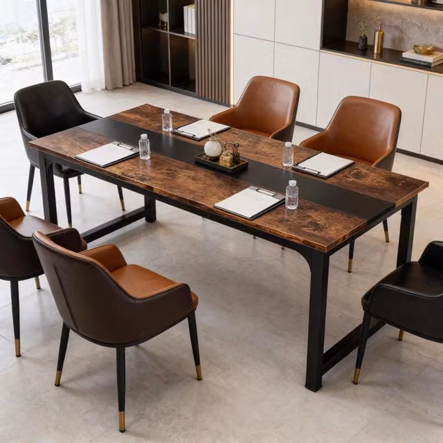 Scrivania da ufficio Mivray in stile industriale con piano in MDF laminato e struttura in metallo, L: 160 cm, P: 80 cm, H: 75 cm