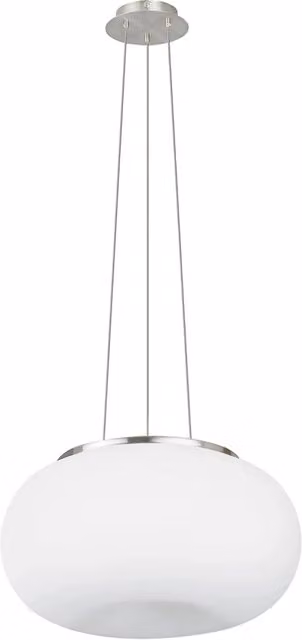 Lampadario Contemporaneo Optica Acciaio Nichel Opaco Vetro 2 Luci E27