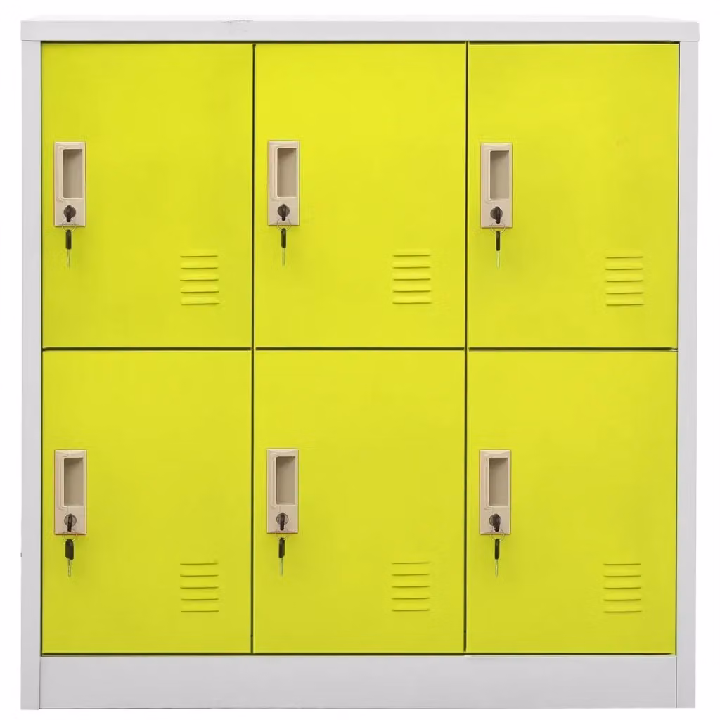 Set di 5 armadietti per chiavi vidaXL in acciaio, colore grigio verde, da appendere al muro, L: 90 cm, P: 45 cm, H: 92,5 cm