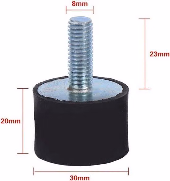 Silentblock isolante in gomma per compressori d'aria, confezione da 4 pezzi