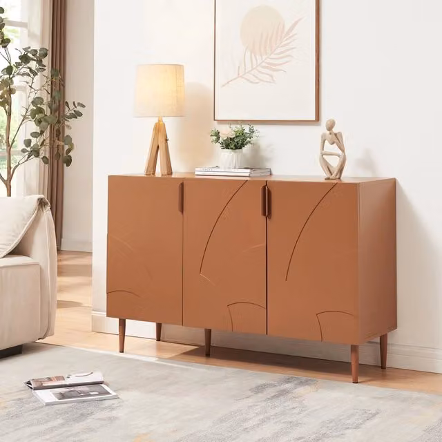 Credenza Bassa Starvili en.casa con 3 Ante Moderna Colore Arancione L: 115 cm, P: 38 cm, H: 75 cm