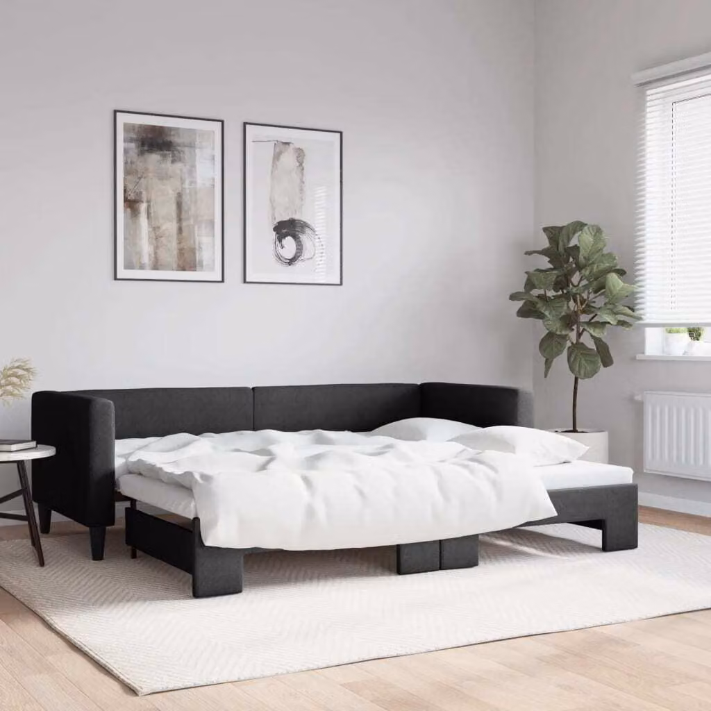 Maison Exclusive - Divano letto estraibile nero 80x200 cm in tessuto