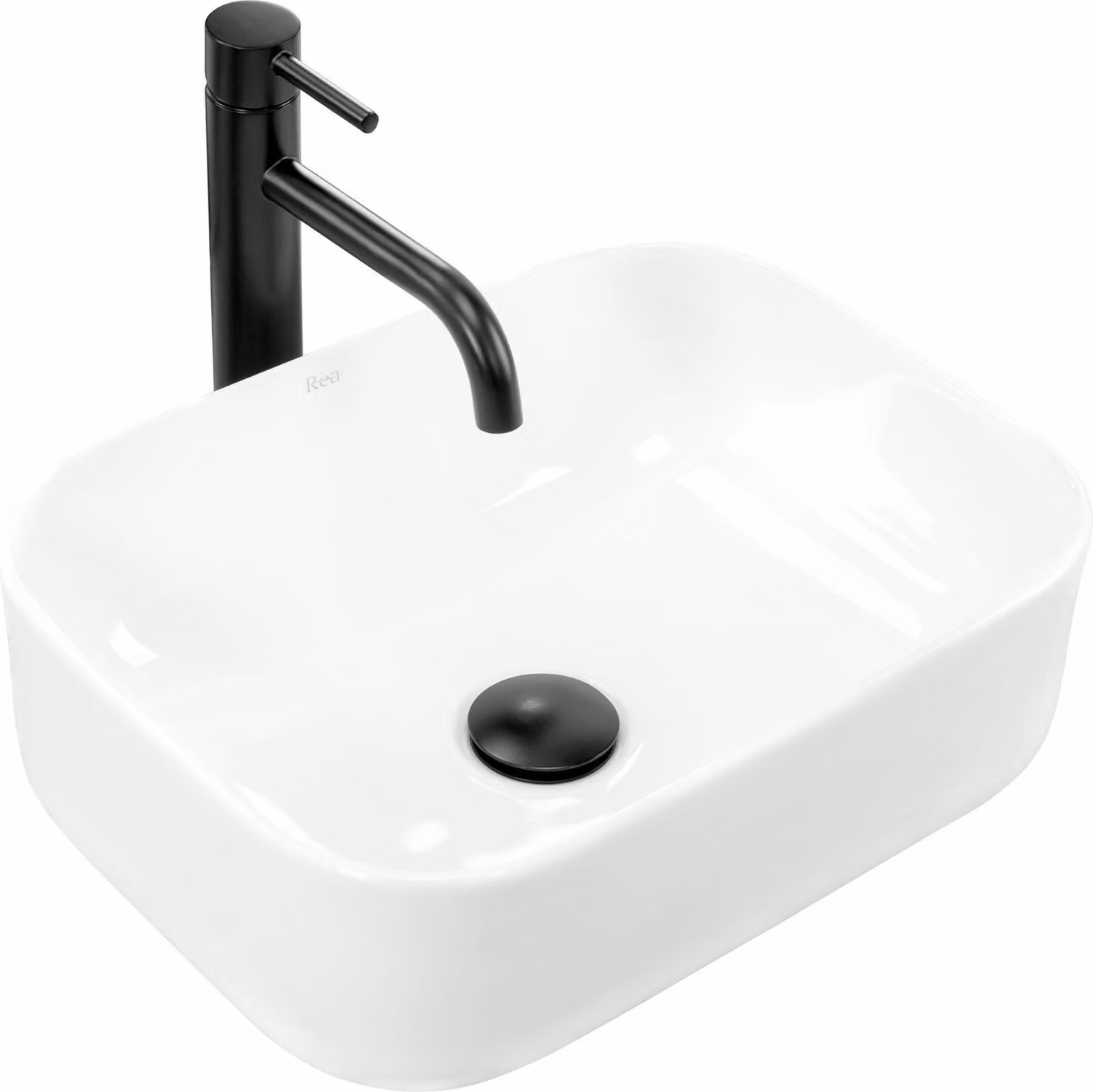 Lavabo Da Appoggio REA DEMI MINI WhiteRectangle