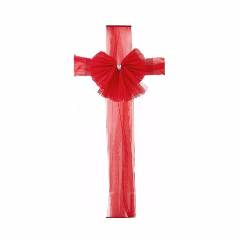 Fiocco Natalizio per Porta Rosso Vestiamo Casa Gran Natale, L: 58 cm, H: 38 cm